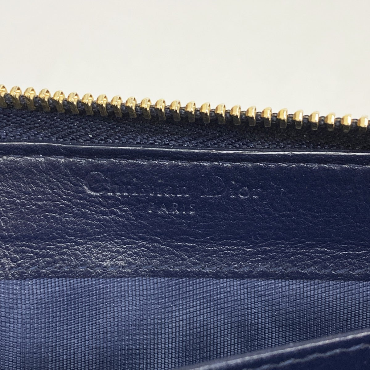 【6cc3496】クリスチャンディオール 長財布 カナージュ エナメル ブルー ゴールド金具【中古】レディース