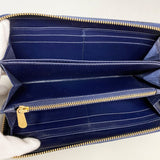 【6cc3496】クリスチャンディオール 長財布 カナージュ エナメル ブルー ゴールド金具【中古】レディース