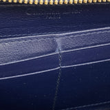 【6cc3496】クリスチャンディオール 長財布 カナージュ エナメル ブルー ゴールド金具【中古】レディース