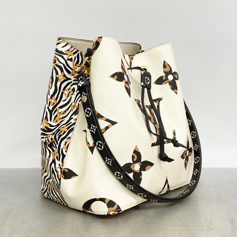 ★最終価格【6cc3543-k】ルイヴィトン ショルダーバッグ モノグラム･ジャングル ネオノエ M44679 ホワイト ブラック イヴォワール【中古】レディース