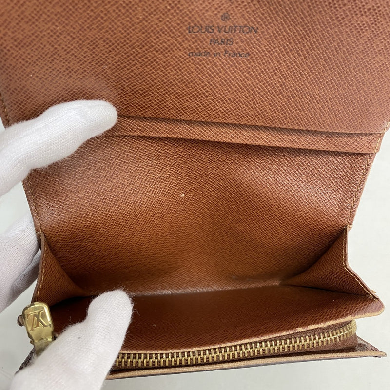 【6cc3607】ルイヴィトン 財布 モノグラム ポルトモネビエトレゾール M61730 ブラウン【中古】レディース