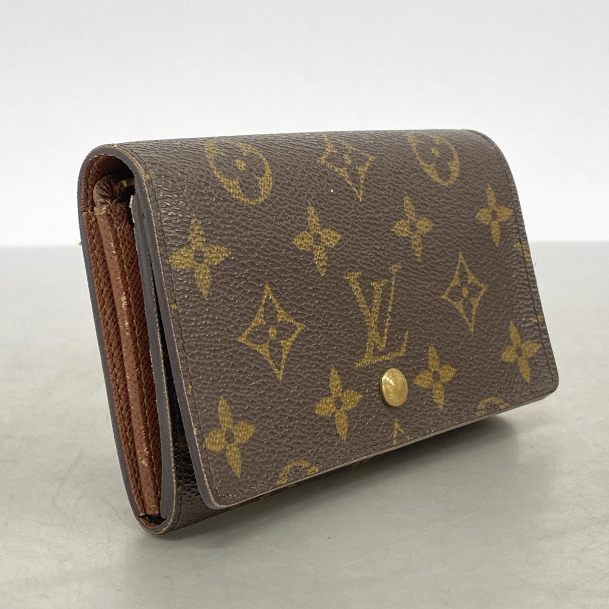 【6cc3607】ルイヴィトン 財布 モノグラム ポルトモネビエトレゾール M61730 ブラウン【中古】レディース