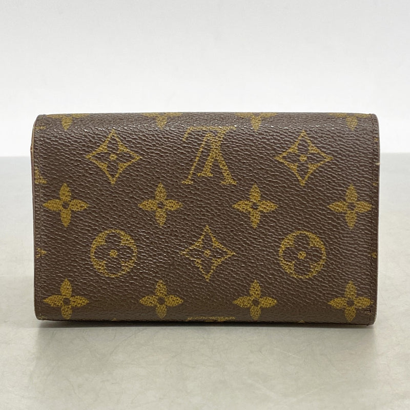 【6cc3607】ルイヴィトン 財布 モノグラム ポルトモネビエトレゾール M61730 ブラウン【中古】レディース