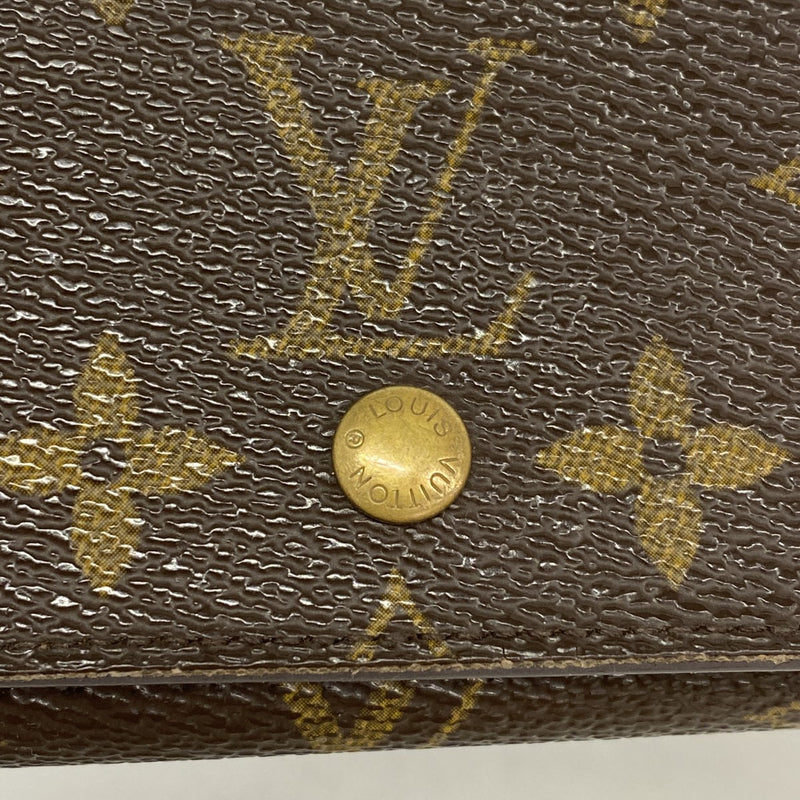 【6cc3607】ルイヴィトン 財布 モノグラム ポルトモネビエトレゾール M61730 ブラウン【中古】レディース