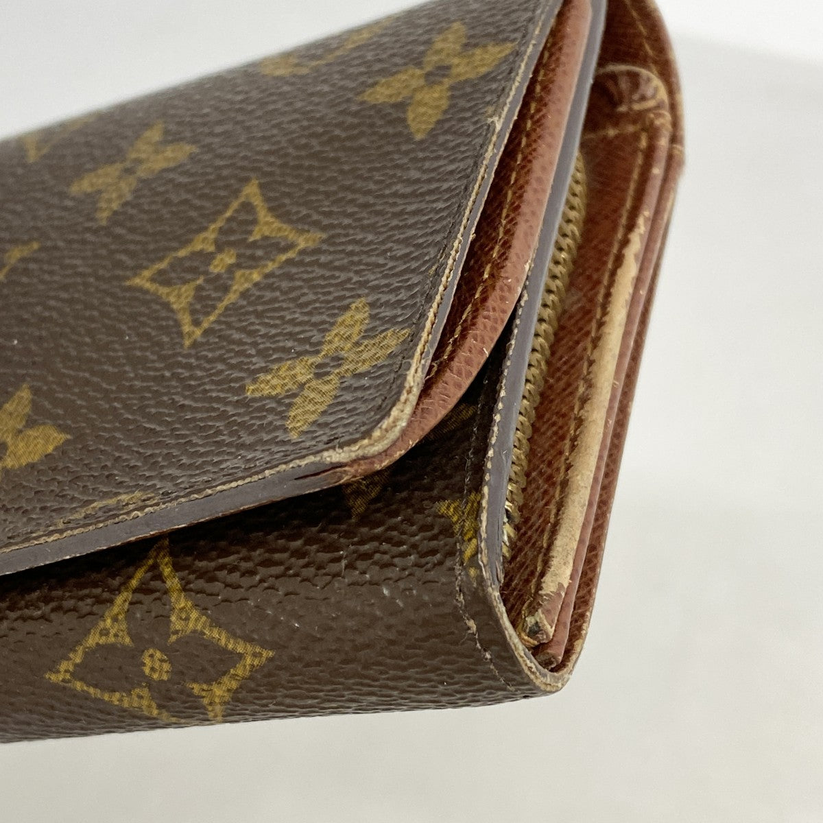 【6cc3607】ルイヴィトン 財布 モノグラム ポルトモネビエトレゾール M61730 ブラウン【中古】レディース