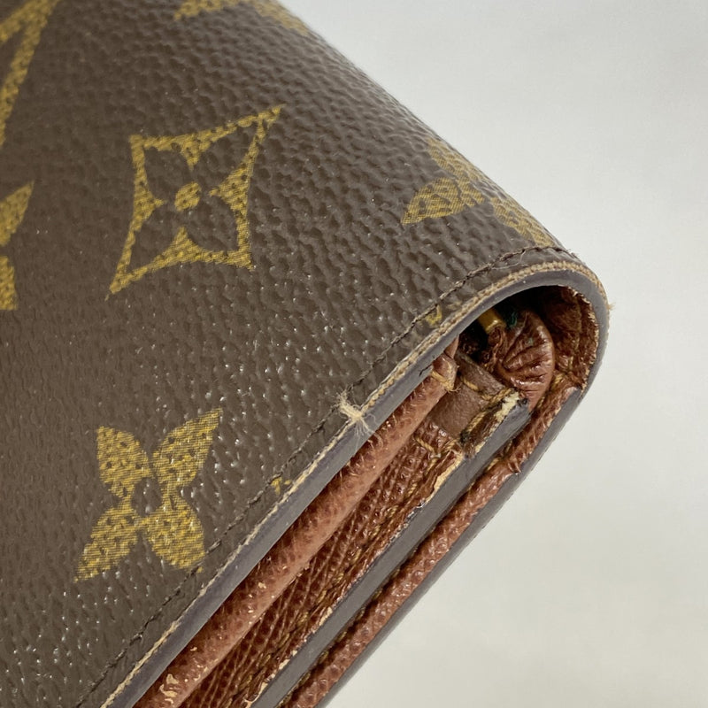 【6cc3607】ルイヴィトン 財布 モノグラム ポルトモネビエトレゾール M61730 ブラウン【中古】レディース
