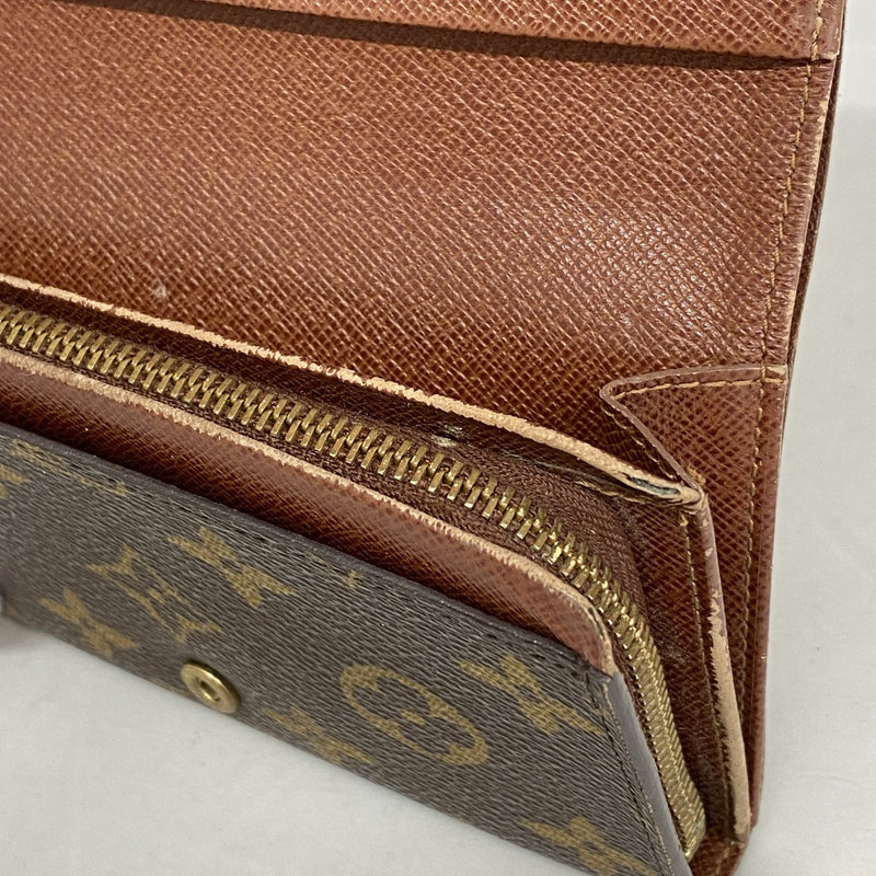【6cc3607】ルイヴィトン 財布 モノグラム ポルトモネビエトレゾール M61730 ブラウン【中古】レディース