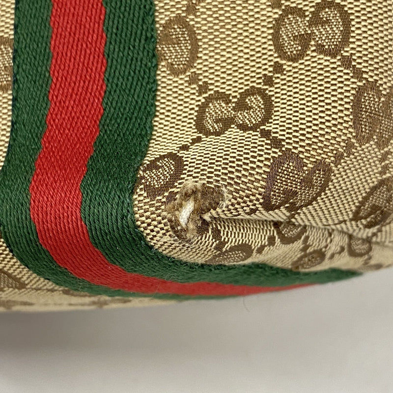 ★最終価格★SALE【6cc3676】グッチ トートバッグ GGキャンバス/シェリーライン 162898 キャンバス ブラウン シャンパンゴールド金具【中古】レディース