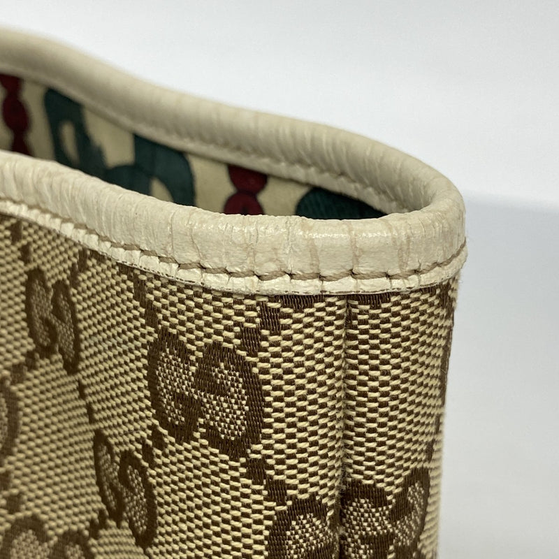 ★最終価格★SALE【6cc3676】グッチ トートバッグ GGキャンバス/シェリーライン 162898 キャンバス ブラウン シャンパンゴールド金具【中古】レディース