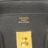 ★在庫処分★最終価格★SALE【6cc3710】エルメス ハンドバッグ バーキン35 アルデンヌ ブラック ゴールド金具 □C刻印【中古】レディース