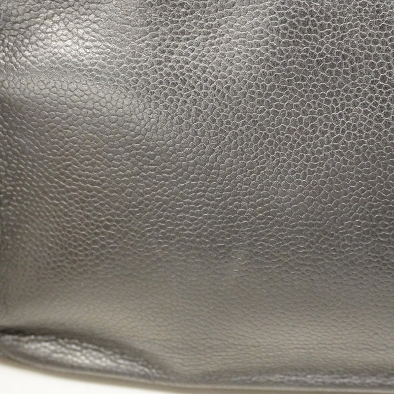 【6cc3839-k】シャネル ショルダーバッグ 2.55/マトラッセ チェーンショルダー キャビアスキン ブラック シルバー金具【中古】レディース