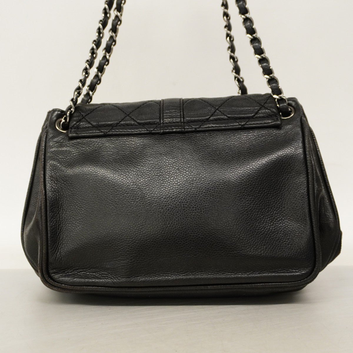 【6cc3839-k】シャネル ショルダーバッグ 2.55/マトラッセ チェーンショルダー キャビアスキン ブラック シルバー金具【中古】レディース