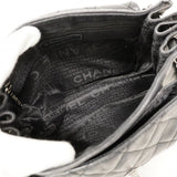 【6cc3839-k】シャネル ショルダーバッグ 2.55/マトラッセ チェーンショルダー キャビアスキン ブラック シルバー金具【中古】レディース