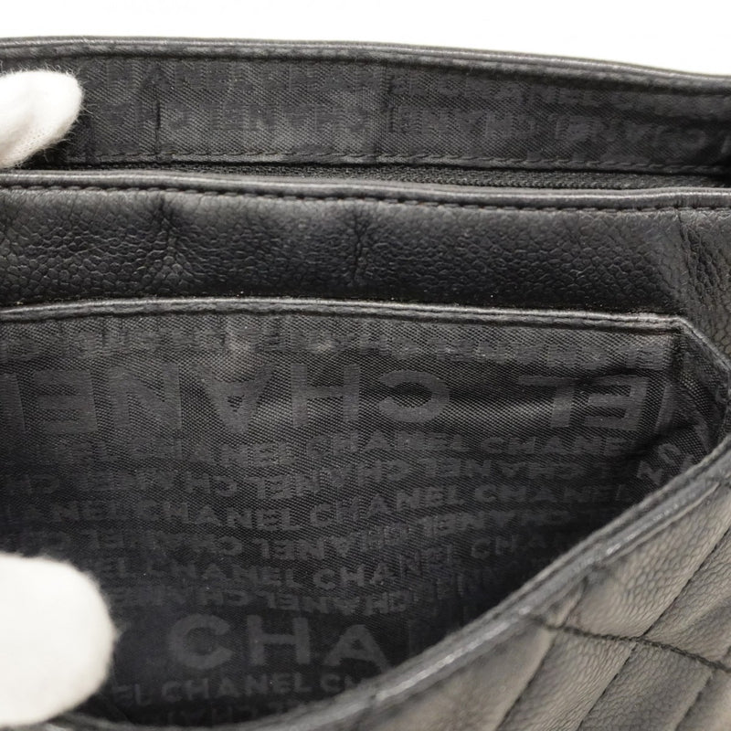 【6cc3839-k】シャネル ショルダーバッグ 2.55/マトラッセ チェーンショルダー キャビアスキン ブラック シルバー金具【中古】レディース