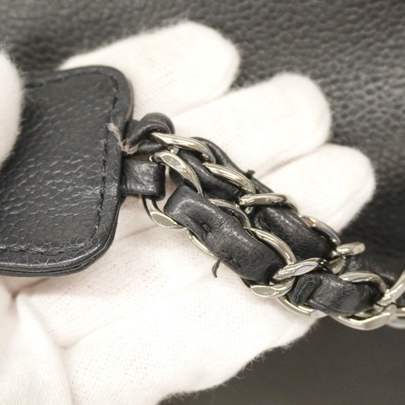 【6cc3839-k】シャネル ショルダーバッグ 2.55/マトラッセ チェーンショルダー キャビアスキン ブラック シルバー金具【中古】レディース