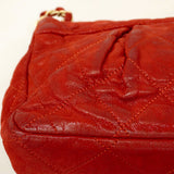 【6cc3840-k】シャネル ショルダーバッグ マトラッセ Wチェーン レザー レッド ゴールド金具【中古】レディース