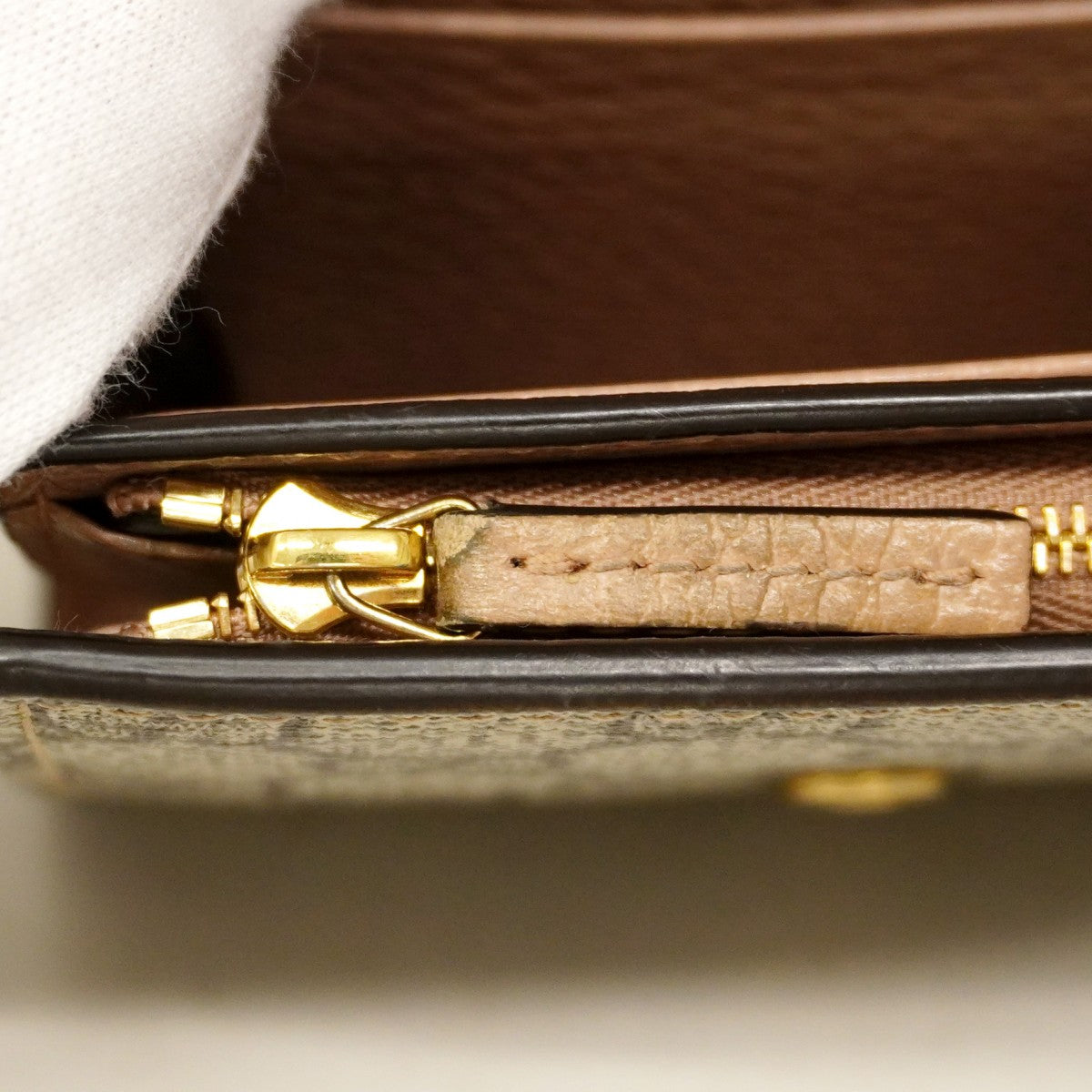 【6cc3842-k】グッチ 財布 GGマーモント/GGスプリーム 598587 レザー PVC ブラウン ゴールド金具【中古】