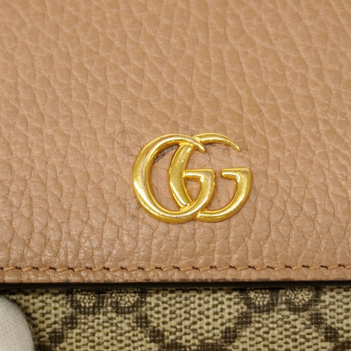 【6cc3842-k】グッチ 財布 GGマーモント/GGスプリーム 598587 レザー PVC ブラウン ゴールド金具【中古】