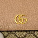 【6cc3842-k】グッチ 財布 GGマーモント/GGスプリーム 598587 レザー PVC ブラウン ゴールド金具【中古】