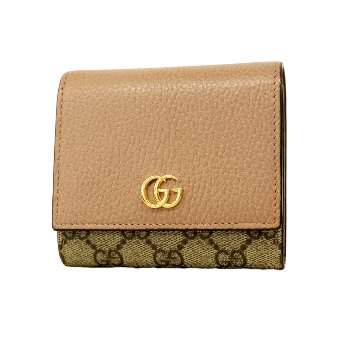 【6cc3842-k】グッチ 財布 GGマーモント/GGスプリーム 598587 レザー PVC ブラウン ゴールド金具【中古】