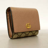 【6cc3842-k】グッチ 財布 GGマーモント/GGスプリーム 598587 レザー PVC ブラウン ゴールド金具【中古】