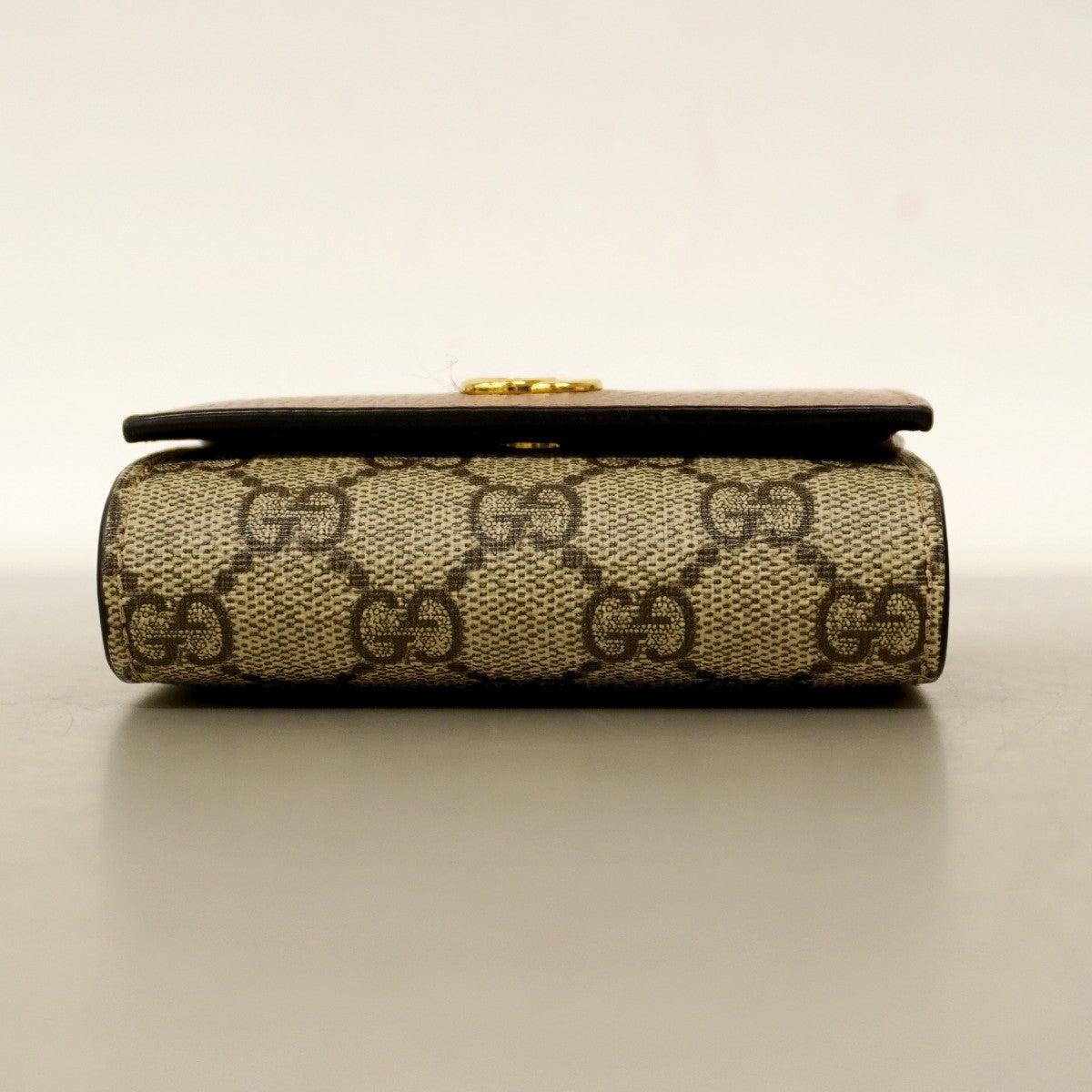 【6cc3842-k】グッチ 財布 GGマーモント/GGスプリーム 598587 レザー PVC ブラウン ゴールド金具【中古】