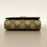 【6cc3842-k】グッチ 財布 GGマーモント/GGスプリーム 598587 レザー PVC ブラウン ゴールド金具【中古】