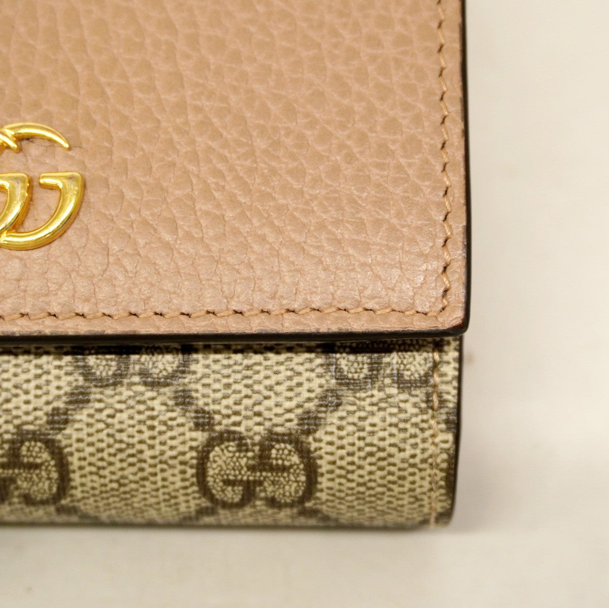 【6cc3842-k】グッチ 財布 GGマーモント/GGスプリーム 598587 レザー PVC ブラウン ゴールド金具【中古】