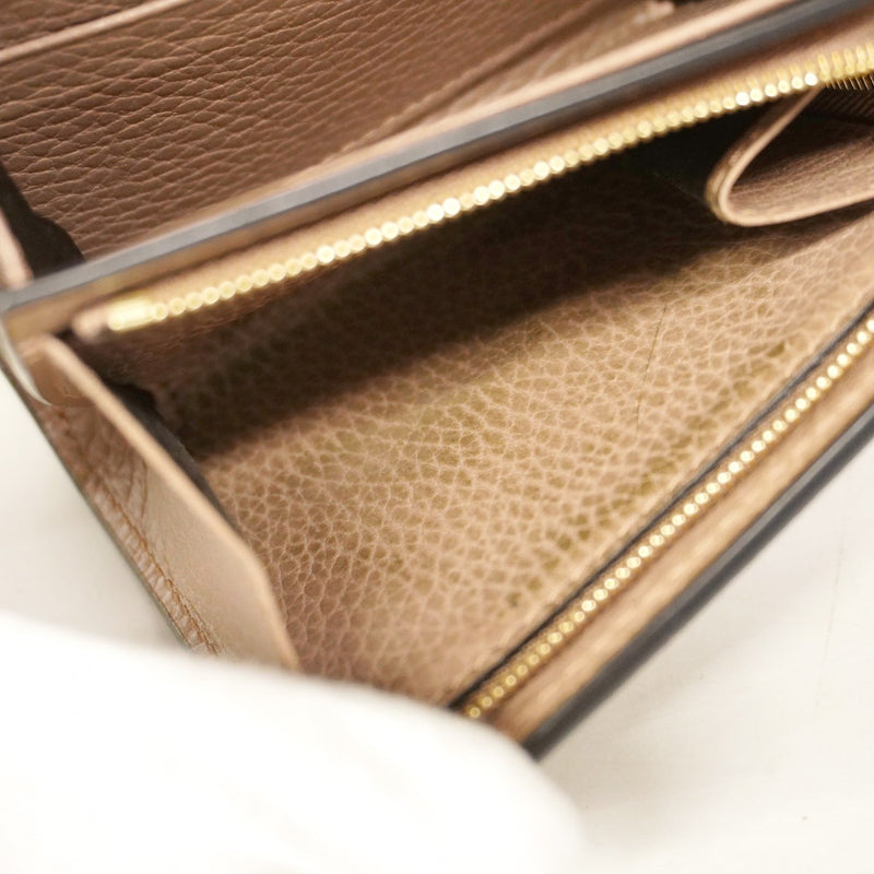 【6cc3842-k】グッチ 財布 GGマーモント/GGスプリーム 598587 レザー PVC ブラウン ゴールド金具【中古】