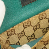 【6cc3879-k】グッチ ウエストバッグ GGキャンバス 28566 キャンバス ブラウン ターコイズブルー シルバー金具【中古】メンズ レディース ユニセックス