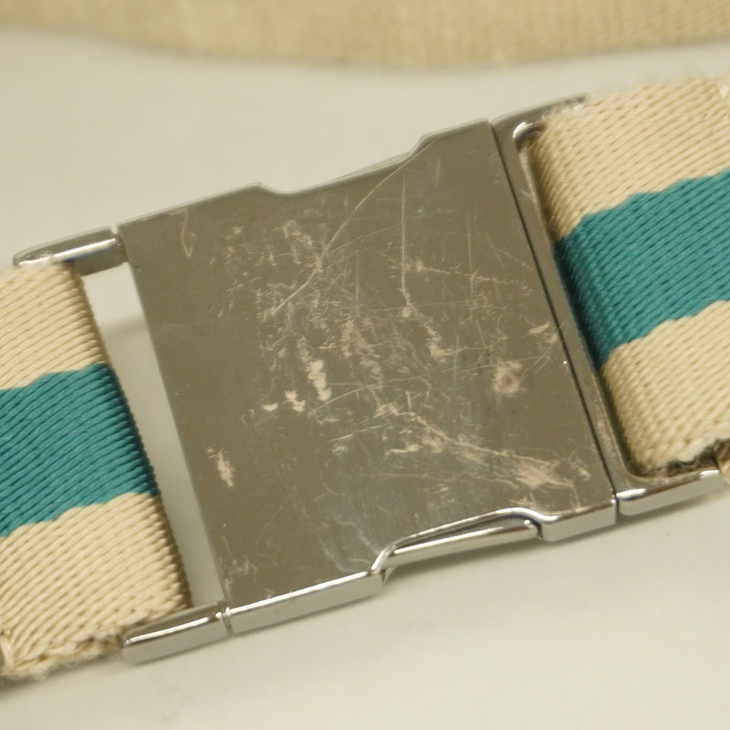 【6cc3879-k】グッチ ウエストバッグ GGキャンバス 28566 キャンバス ブラウン ターコイズブルー シルバー金具【中古】メンズ レディース ユニセックス