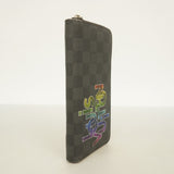 ★最終価格【6cc3881-k】ルイヴィトン 長財布 ダミエ・グラフィット ジッピーウォレットヴェルティカル N60306 ブラック ルージュ【中古】メンズ