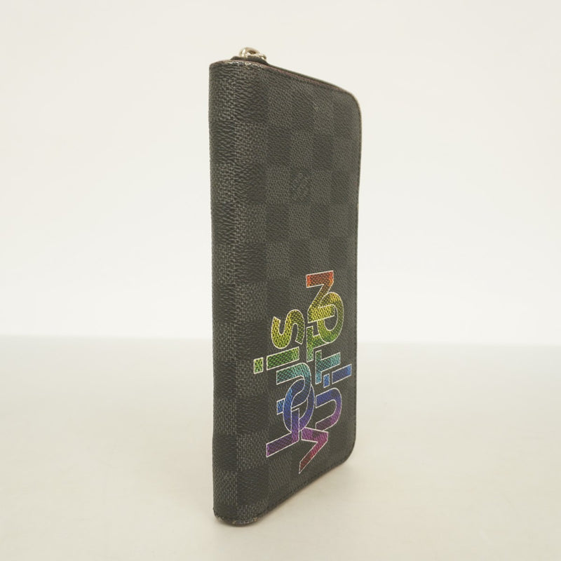 ★最終価格【6cc3881-k】ルイヴィトン 長財布 ダミエ・グラフィット ジッピーウォレットヴェルティカル N60306 ブラック ルージュ【中古】メンズ