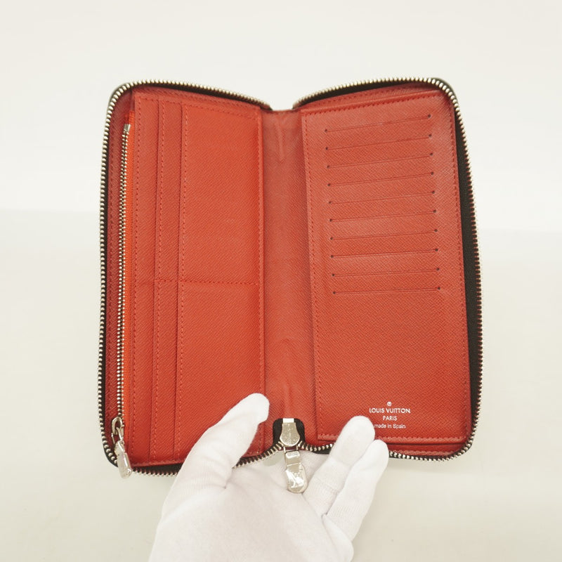 ★最終価格【6cc3881-k】ルイヴィトン 長財布 ダミエ・グラフィット ジッピーウォレットヴェルティカル N60306 ブラック ルージュ【中古】メンズ