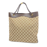 【6cc3953】グッチ トートバッグ GGキャンバス 109141 キャンバス ベージュ ブラウン ゴールド金具【中古】レディース