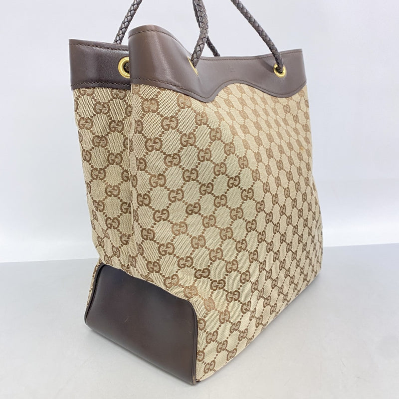 【6cc3953】グッチ トートバッグ GGキャンバス 109141 キャンバス ベージュ ブラウン ゴールド金具【中古】レディース