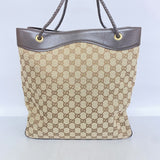 【6cc3953】グッチ トートバッグ GGキャンバス 109141 キャンバス ベージュ ブラウン ゴールド金具【中古】レディース