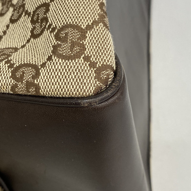 【6cc3953】グッチ トートバッグ GGキャンバス 109141 キャンバス ベージュ ブラウン ゴールド金具【中古】レディース