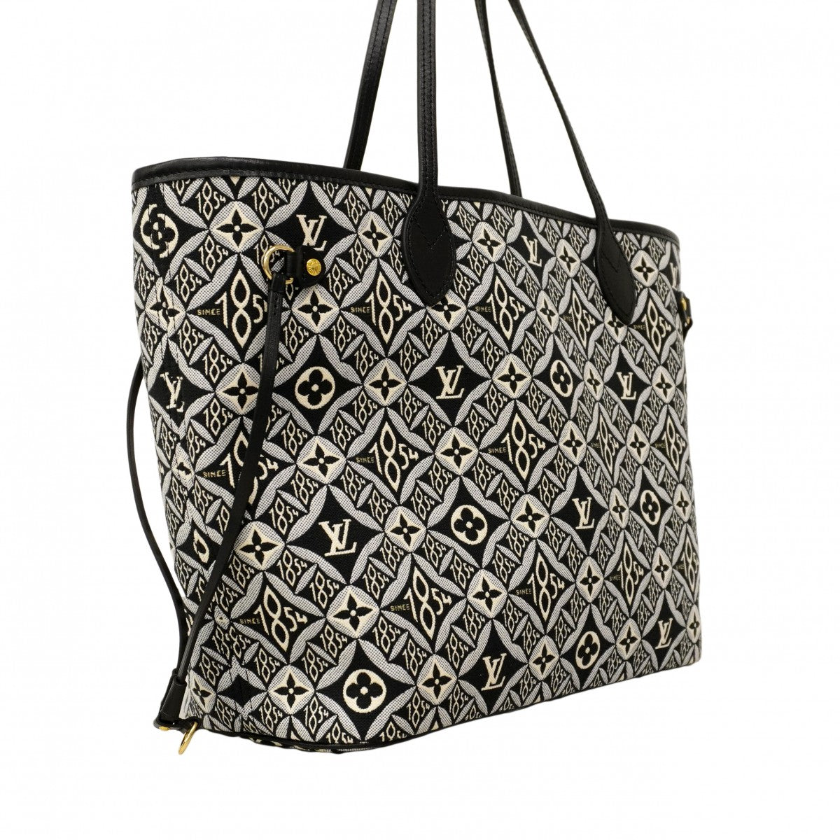 【6cc4017-k】ルイヴィトン トートバッグ モノグラム・ジャガードSince1854 ネヴァーフルMM M57230 ブラック【中古】レディース