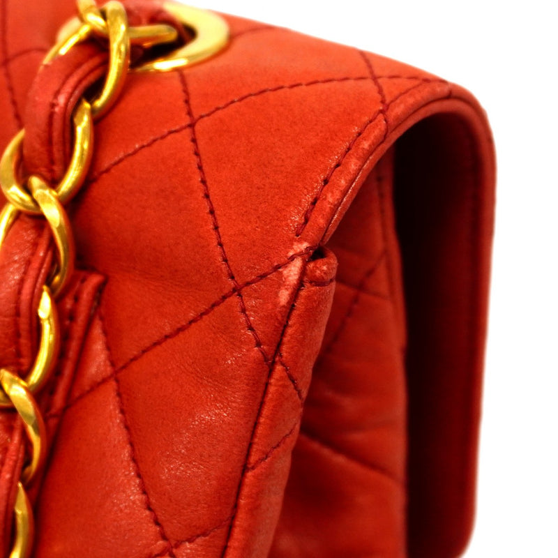 【6cc4020-k】シャネル ショルダーバッグ マトラッセ チェーンショルダー ラムスキン レッド ゴールド金具【中古】レディース