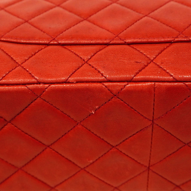 【6cc4020-k】シャネル ショルダーバッグ マトラッセ チェーンショルダー ラムスキン レッド ゴールド金具【中古】レディース