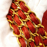 【6cc4020-k】シャネル ショルダーバッグ マトラッセ チェーンショルダー ラムスキン レッド ゴールド金具【中古】レディース