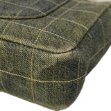 【6cc4021-k】シャネル ショルダーバッグ チョコバー Wチェーン デニム ブルー シルバー金具【中古】レディース