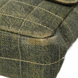 【6cc4021-k】シャネル ショルダーバッグ チョコバー Wチェーン デニム ブルー シルバー金具【中古】レディース