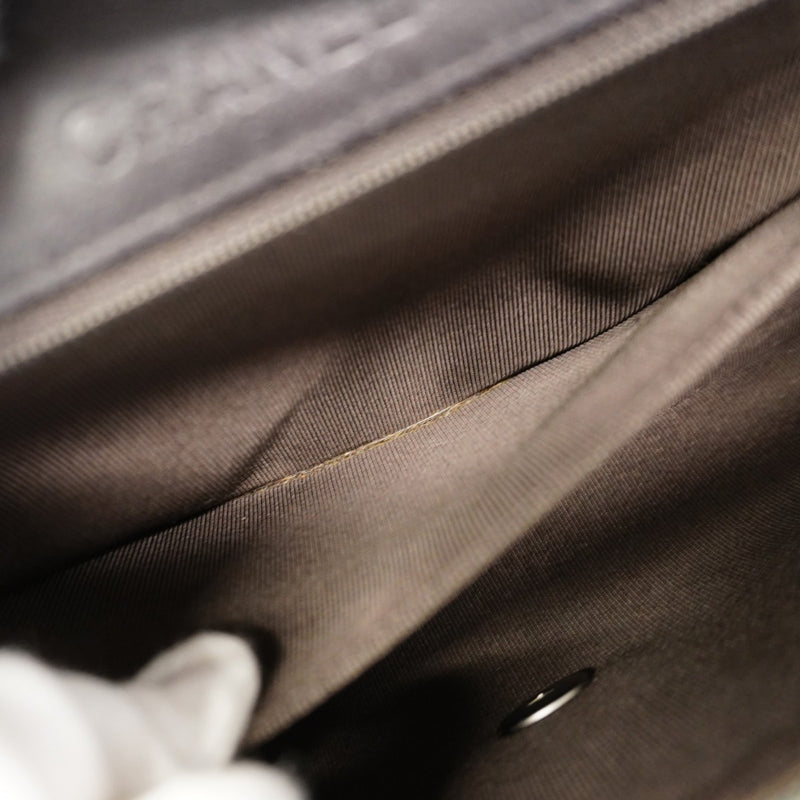 【6cc4021-k】シャネル ショルダーバッグ チョコバー Wチェーン デニム ブルー シルバー金具【中古】レディース