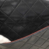 【6cc4022-k】シャネル ショルダーバッグ マトラッセ Wフラップ Wチェーン ラムスキン ブラック ゴールド金具【中古】レディース