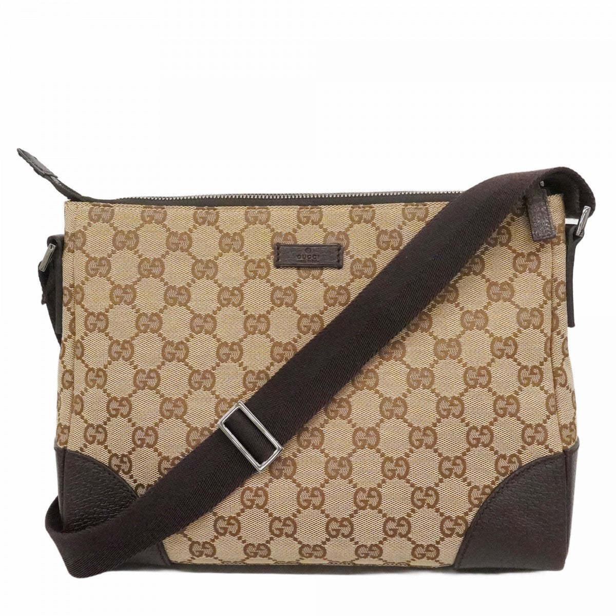 【6cc4023-k】グッチ ショルダーバッグ GGキャンバス 114273 キャンバス ベージュ シルバー金具【中古】レディース