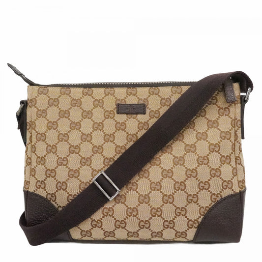 【6cc4023-k】グッチ ショルダーバッグ GGキャンバス 114273 キャンバス ベージュ シルバー金具【中古】レディース