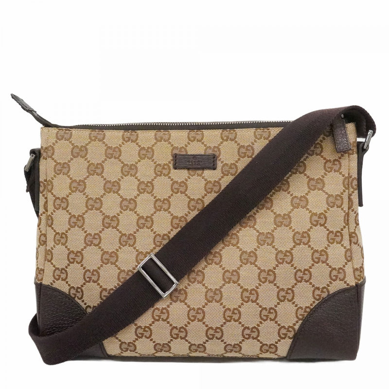 【6cc4023-k】グッチ ショルダーバッグ GGキャンバス 114273 キャンバス ベージュ シルバー金具【中古】レディース