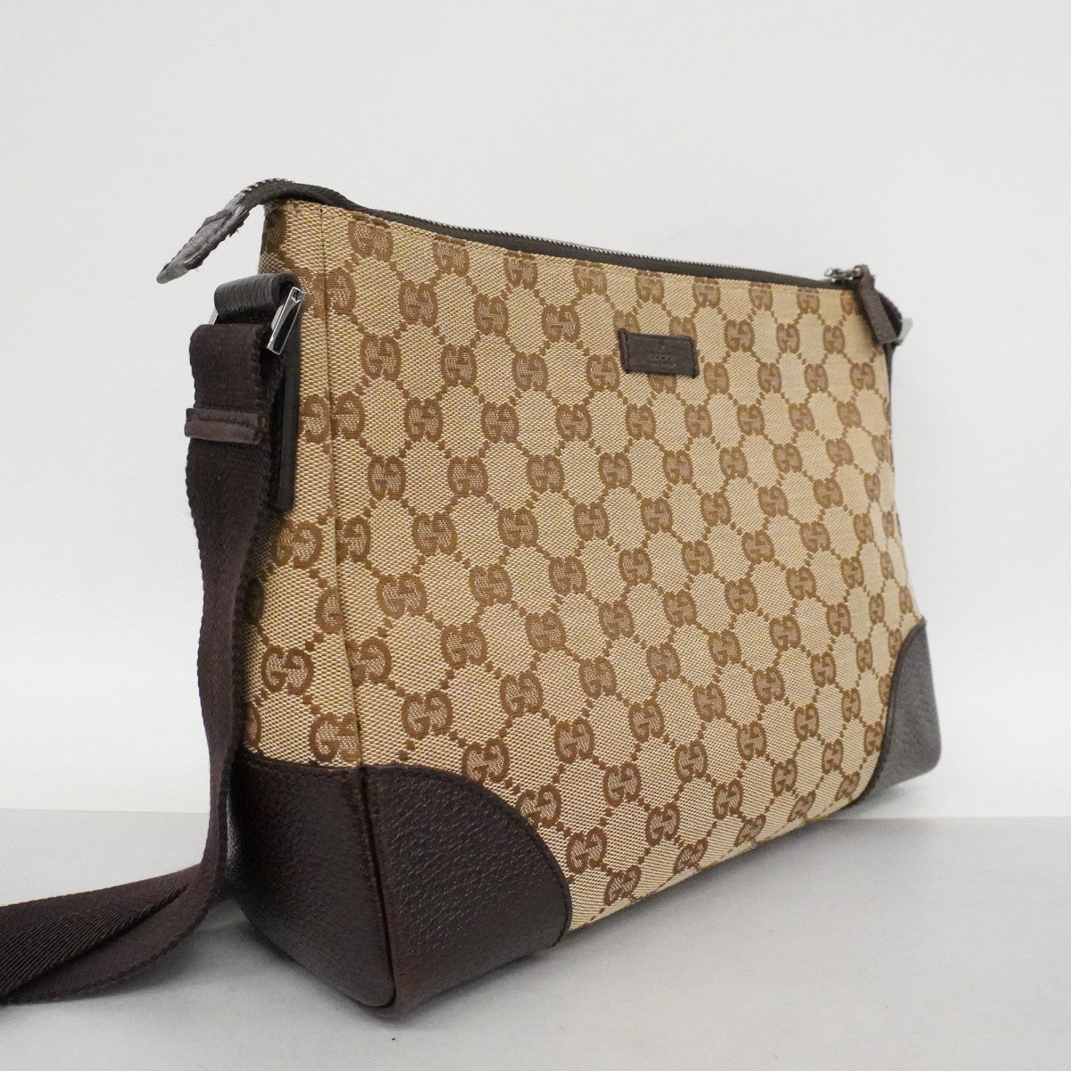 【6cc4023-k】グッチ ショルダーバッグ GGキャンバス 114273 キャンバス ベージュ シルバー金具【中古】レディース